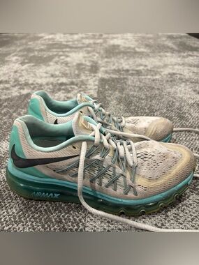 Nike Air Max 2015 Teal White Athletic Shoes Womens U.S. 7